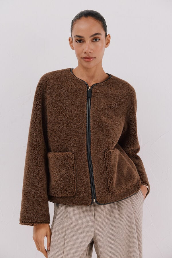 Cortefiel Double-sided effect jacket Dark brown