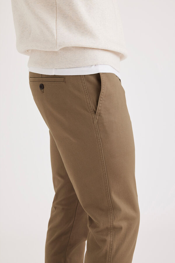 Cortefiel Skinny Fit Original Chinos Brown