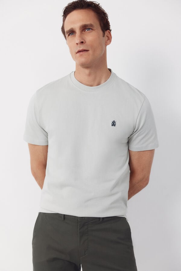 Cortefiel Plain T-shirt Blue