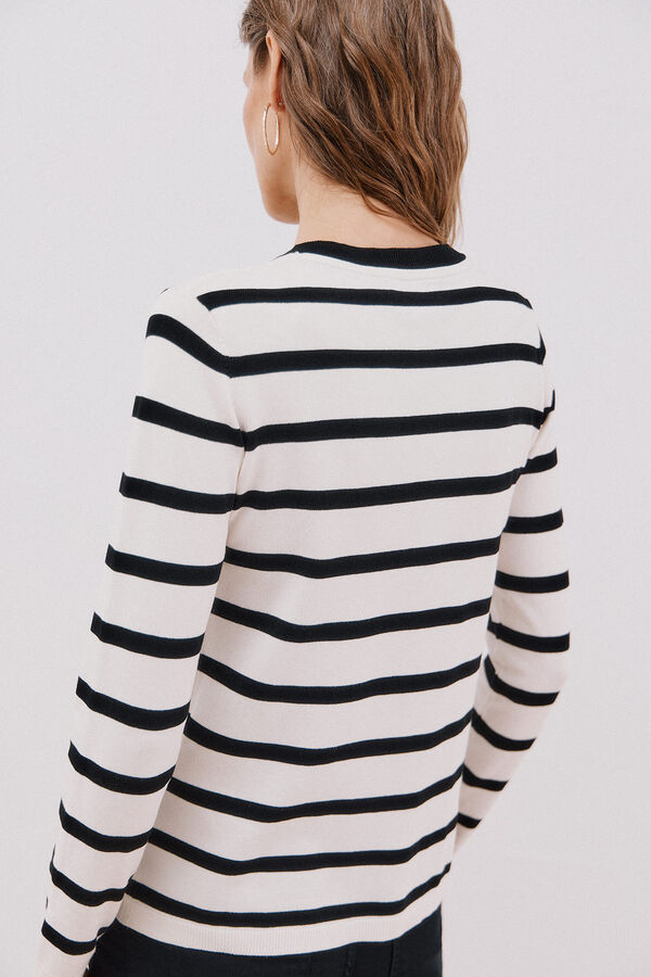 Cortefiel Short-sleeved jumper Ivory