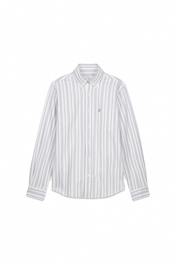 Cortefiel Striped oxford shirt Blue