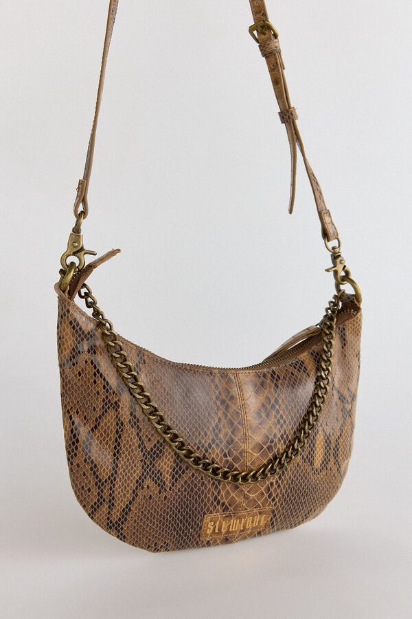 Slowlove Bolso serpiente tachuelas Estampado marrón