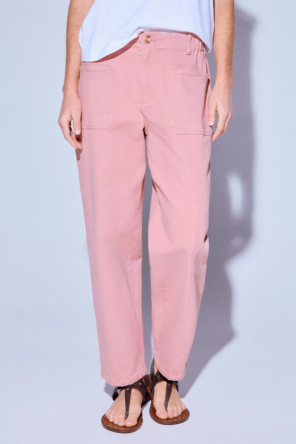 Slowlove Jeans cargo baggy Rosa