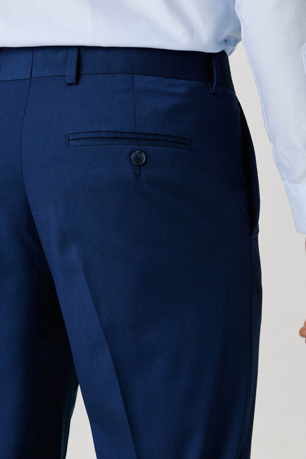Selected Pantalón de traje Slim Fit confeccionado con materiales reciclados. Azul