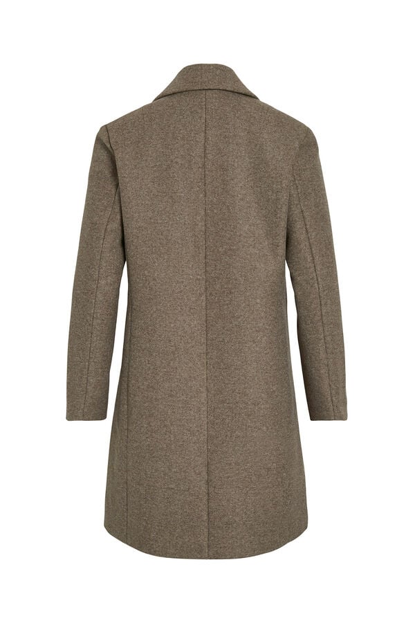 Vila Sobretudo de tecido com lapelas Castanho