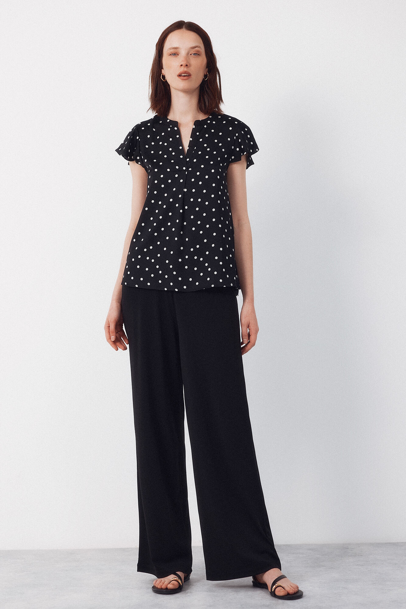 Cortefiel Blusa fluida manga com folho