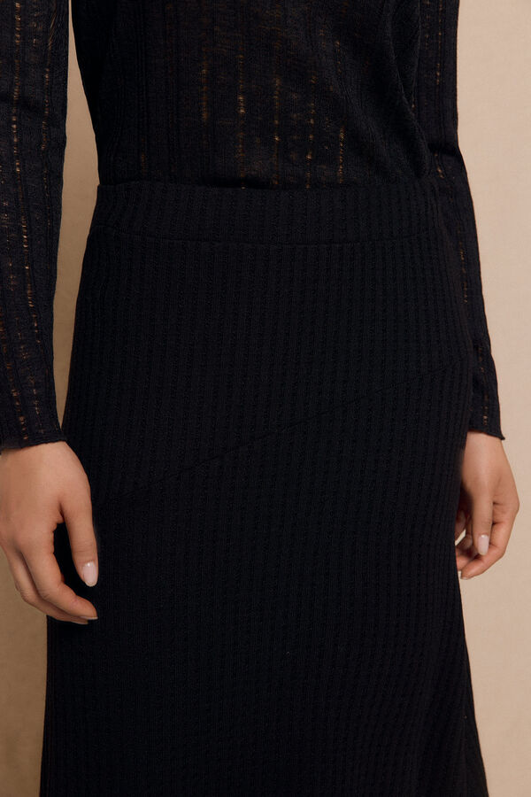 Slowlove Jersey-knit circle skirt Black