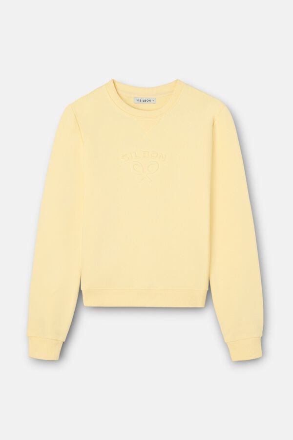 Silbon Sweatshirt de mulher Silbon cl&aacute;ssica Amarelo