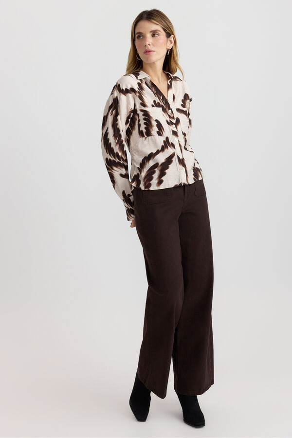 Vero Moda Camisa estampada Tostado