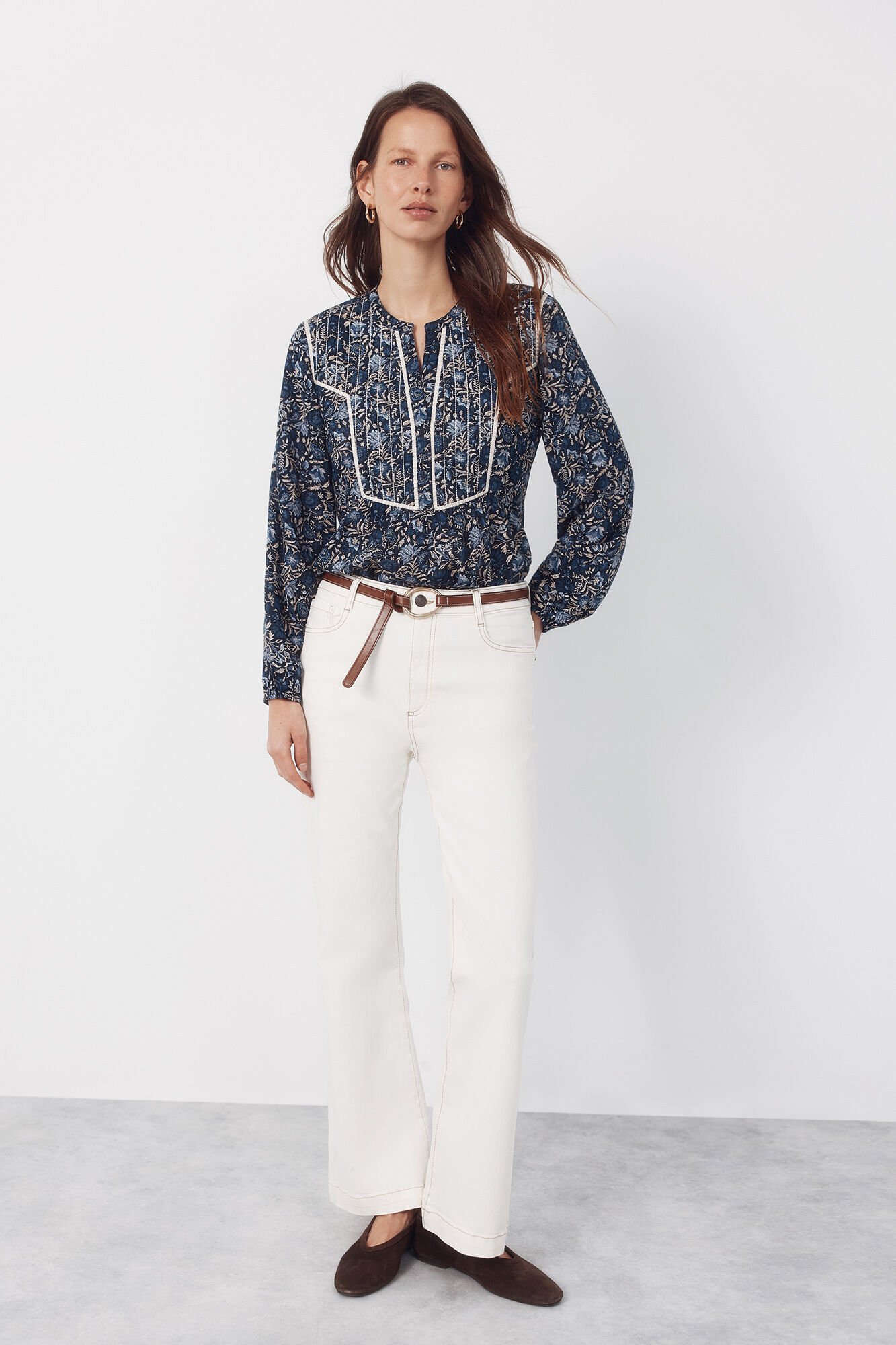 Cortefiel Padded mandarin blouse