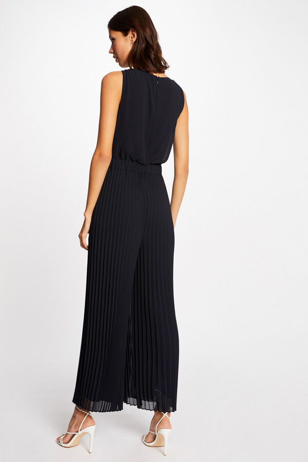 Cortefiel Loose jumpsuit with pleated leg Navy