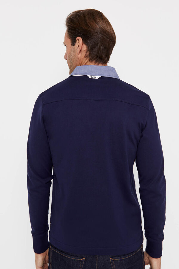 Cortefiel Long-sleeve Polo Shirt Navy