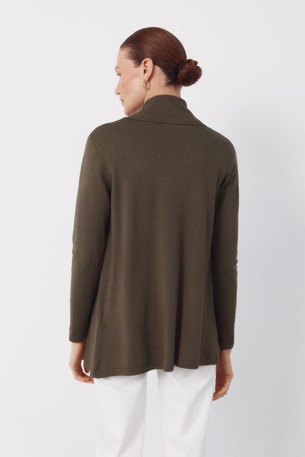 Cortefiel Cardigan with shawl neckline Kaki
