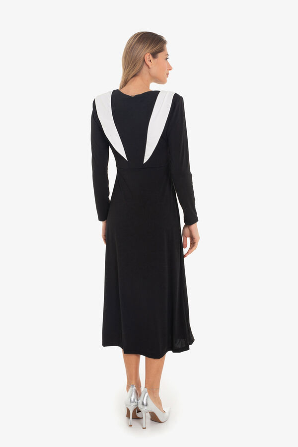 Cuplé Vestido com ombreiras Preto