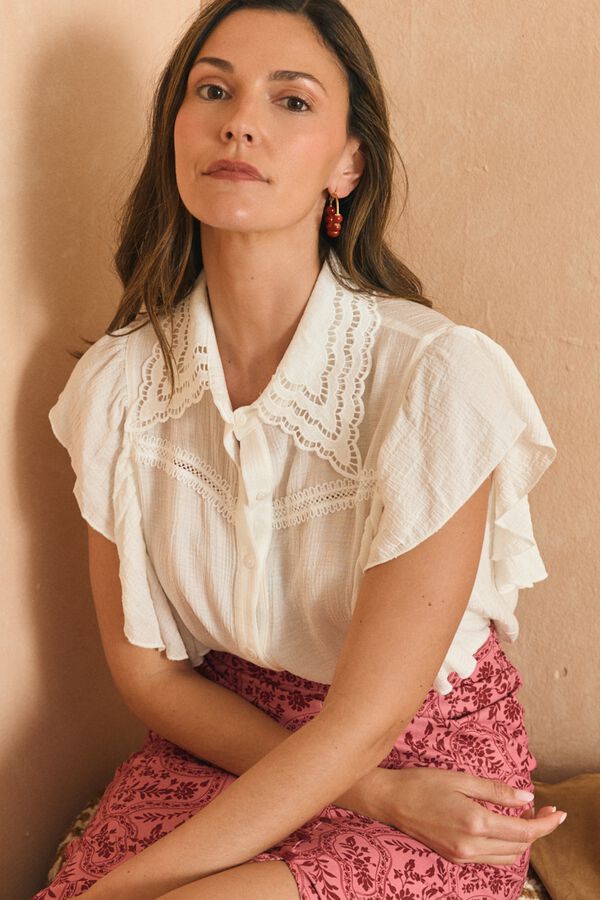 Pol&iacute;n Et Moi Blusa gola Beti Branco