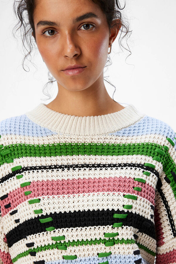 Cortefiel Multicoloured jumper  White