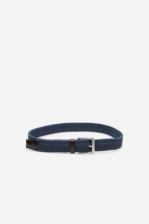 Cortefiel Elastic braided belt Navy