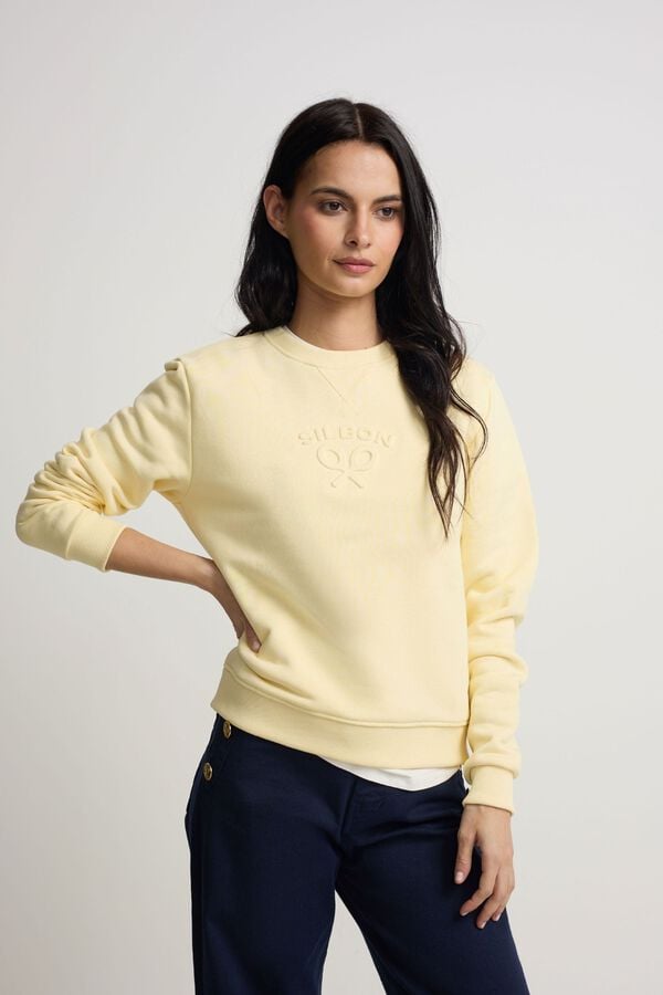 Silbon Sweatshirt de mulher Silbon cl&aacute;ssica Amarelo
