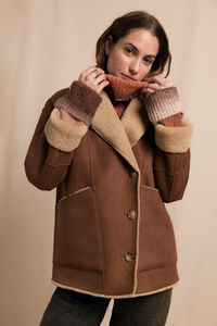 Slowlove Abrigo corto efecto doble faz