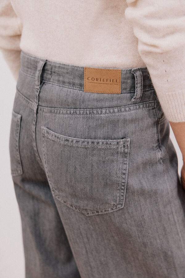 Cortefiel Calça jeans palazzo longa  Cinzento