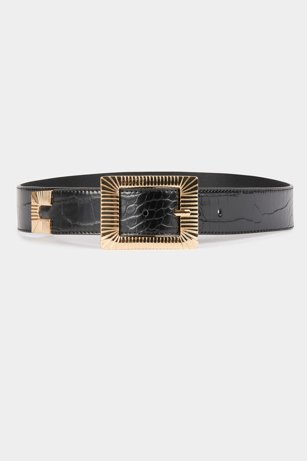 Morgan Cinto efeito crocodilo Preto