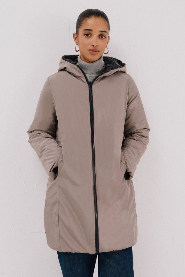 Cortefiel Reversible thermolite® anorak Black