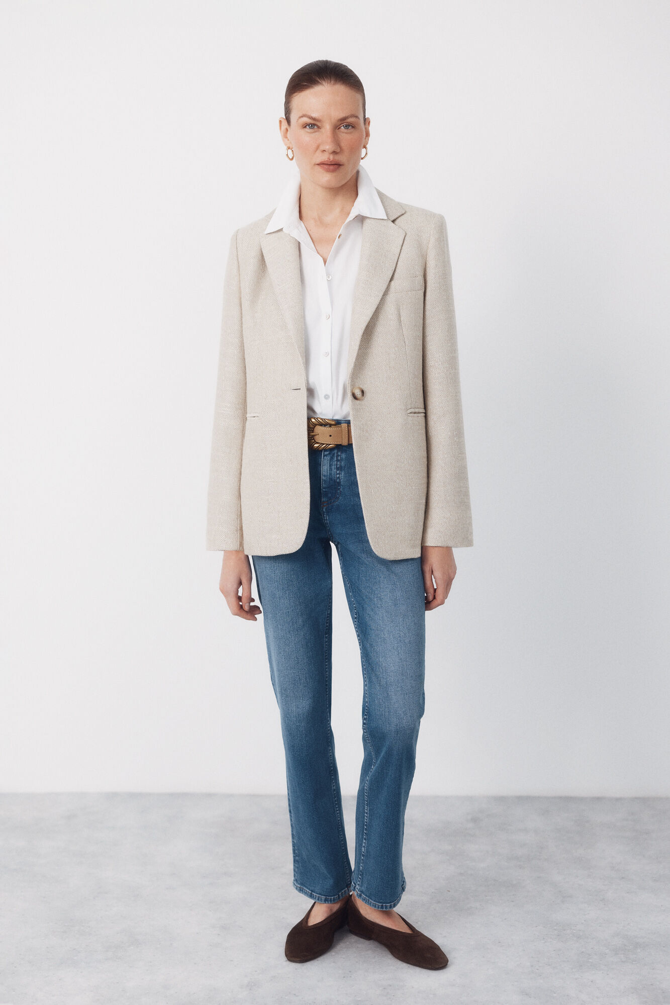 Cortefiel Textured fabric blazer