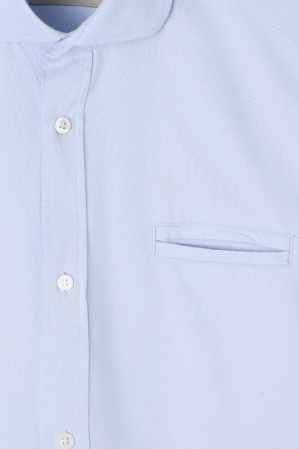 Silbon Camisa esportiva Oxford com bolso Azul