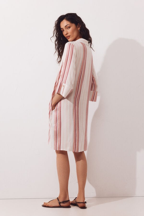 Cortefiel Lurex shirt kaftan Pink