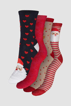 Cortefiel Pack de calcetines navideños Rosa