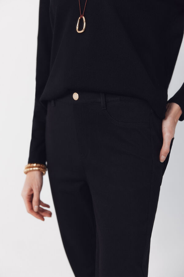 Cortefiel 5-pocket cut leggings Black