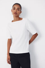Cortefiel Boat neck t-shirt White