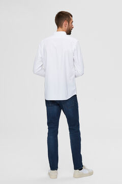 Cortefiel Camisa con bolsillo clásica algodón orgánico Blanco