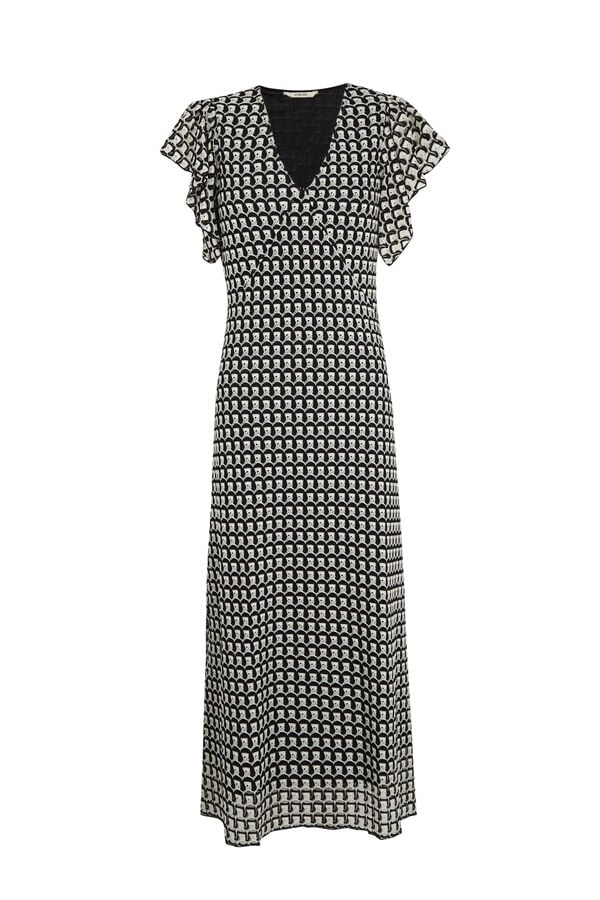 Cortefiel Vestido estructura multicolor Negro