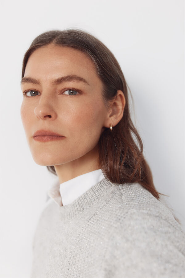 Cortefiel Jersey punto combinado Gris