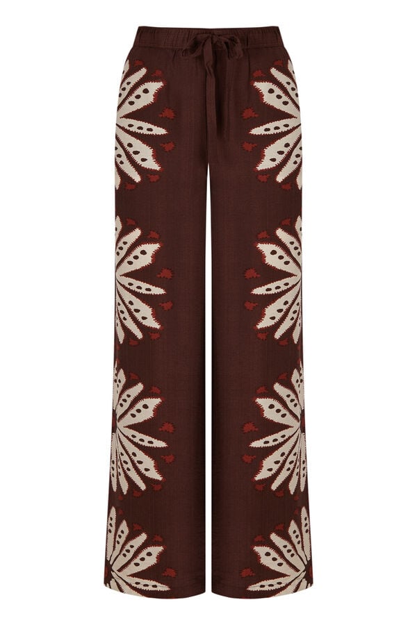 Cortefiel Print trousers positioned Printed brown