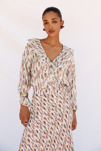 Cortefiel Blusa estampada com folhos