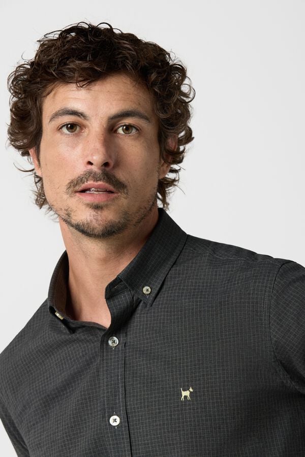 Williot Camisa de xadrez mi&uacute;do Cinzento