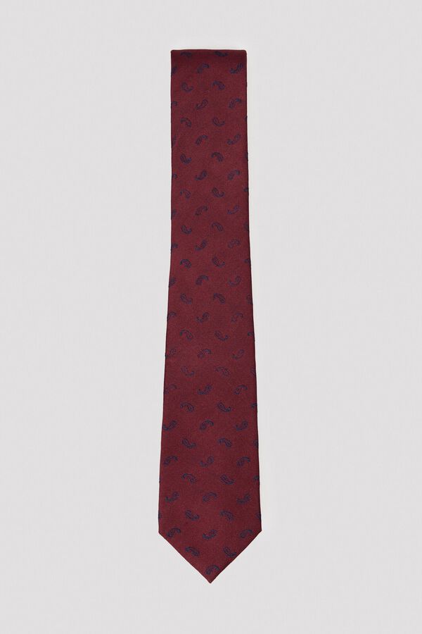Cortefiel NATURAL silk tie Maroon