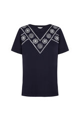 Cortefiel T-shirt with positional embroidered Navy