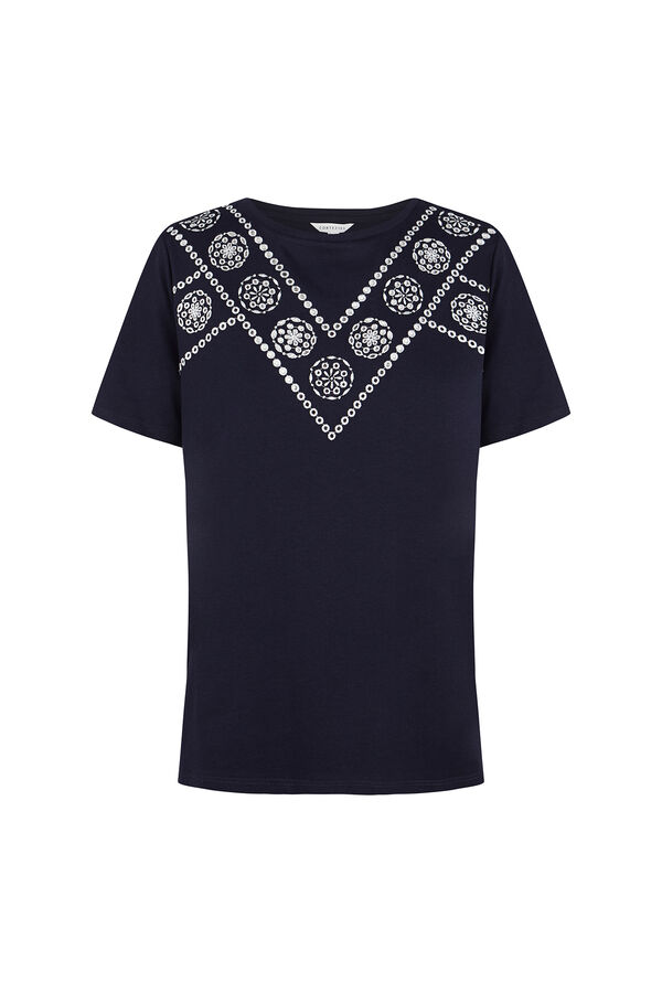 Cortefiel T-shirt with positional embroidered Navy