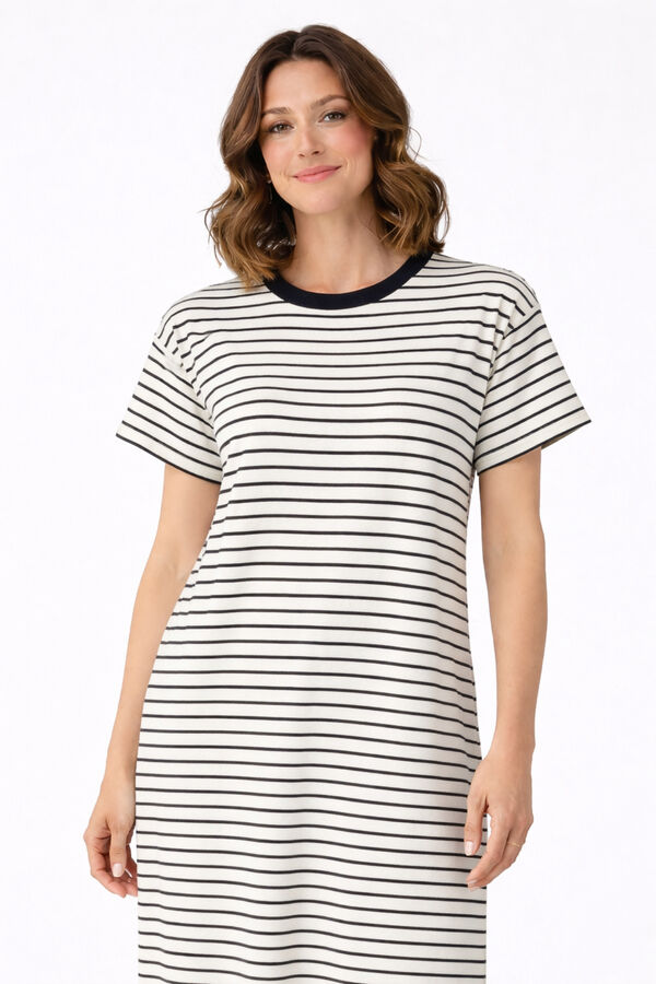 Vila Organic cotton midi dress Printed blue