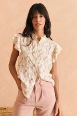 Pol&iacute;n Et Moi Camisa de flores Anais Tostado