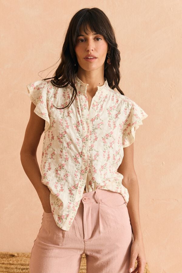 Pol&iacute;n Et Moi Camisa de flores Anais Tostado