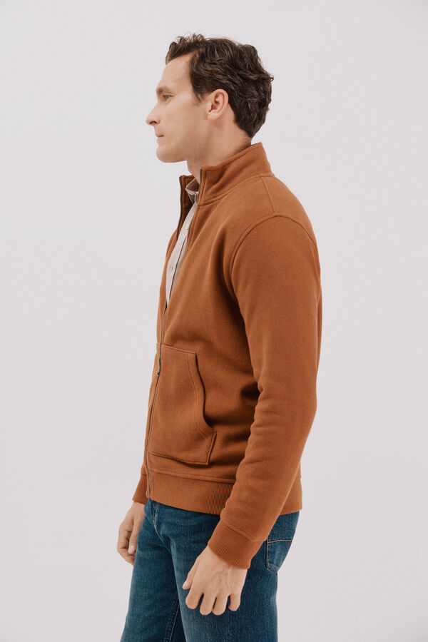 Cortefiel Cárdigan tejido estructura Marrón