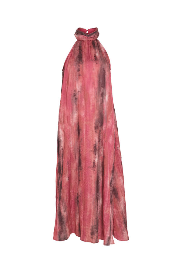 Vila Halterneck long party dress Pink