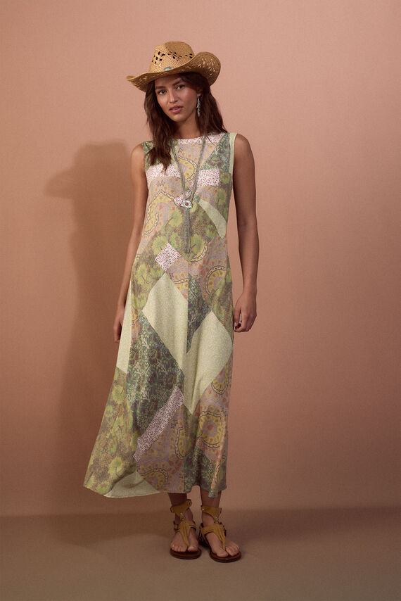 Vestido cortes estampado
