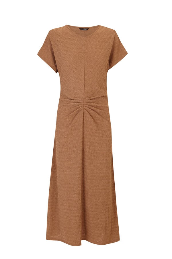 Cortefiel Vestido com franzido Dourado