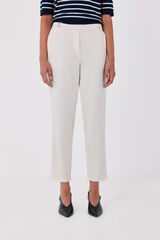 Cortefiel Straight trousers with elasticated back Ivory