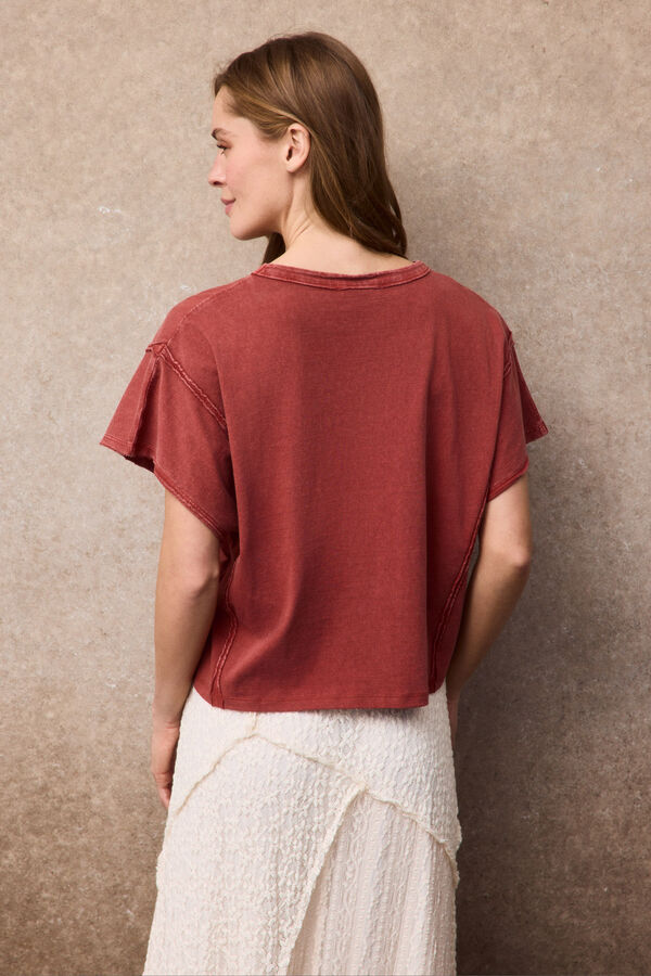 Slowlove Print T-shirt Orange